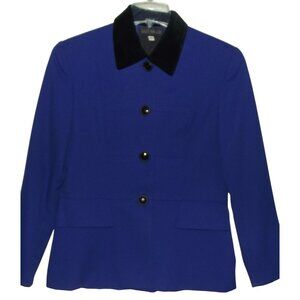 Jules Miller Blazer 10 Vintage Royal Blue Suit Jacket(black velvet collar)button